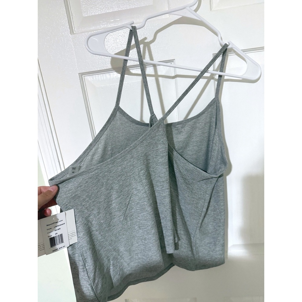 Beyond Yoga 3pc Lounge Set Robe Camisole Pants Silver Mist Gray Womens 2X 3X 4X - Picture 7 of 11